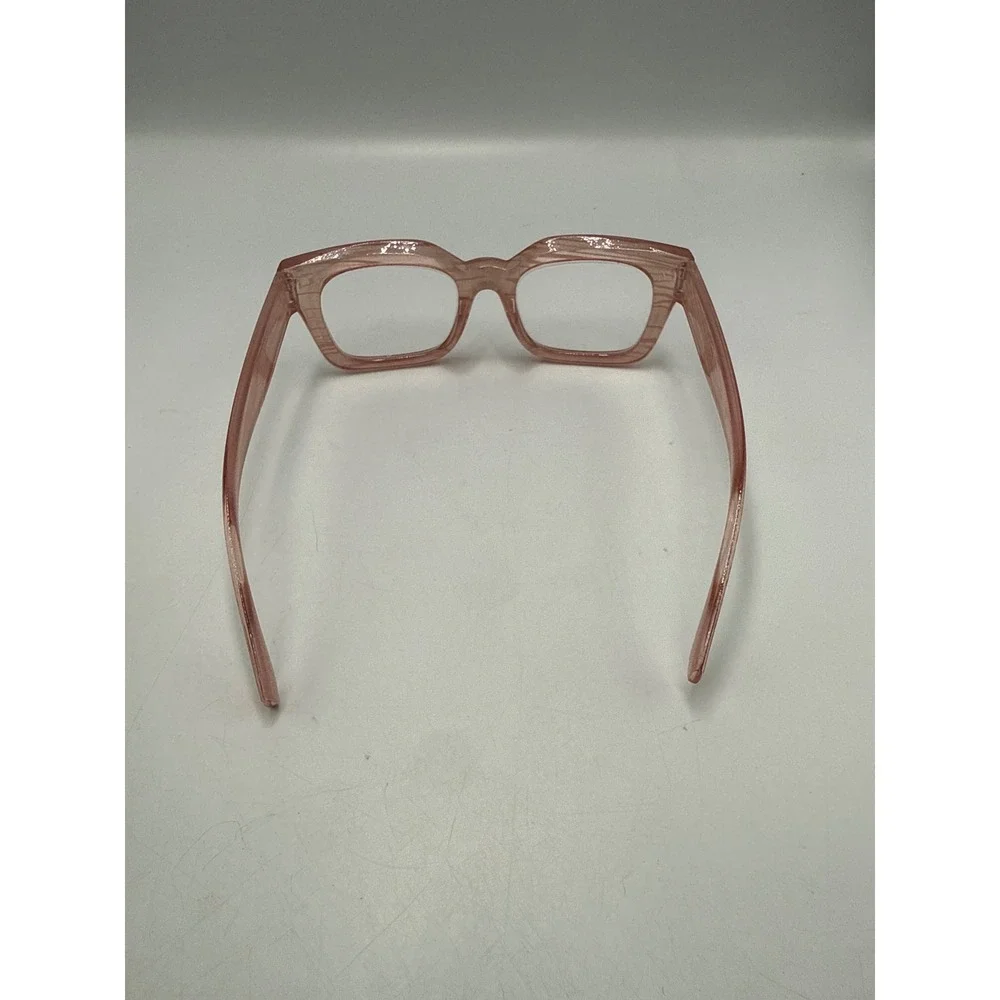 Nicole Miller NM2288 Striated Milky Blush Square Eyeglasses Frames Pink +1.50